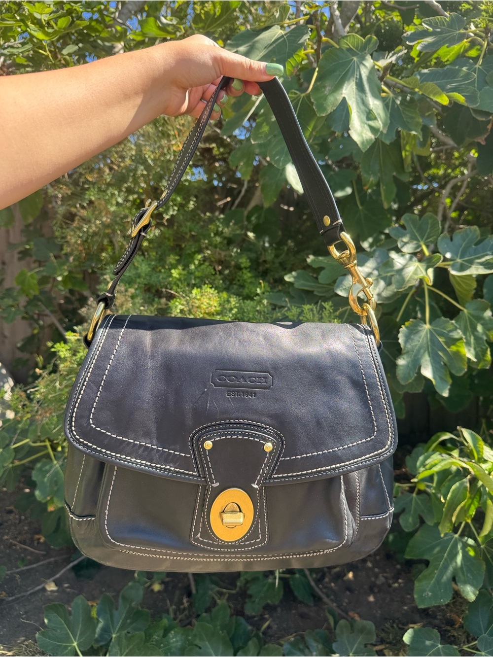 Coach Legacy 65th anniversary Ali black leather shoulder bag